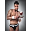 Мужской эротический костюм официанта Passion 020 SLIP black S/M: трусики, бабочка, манжеты