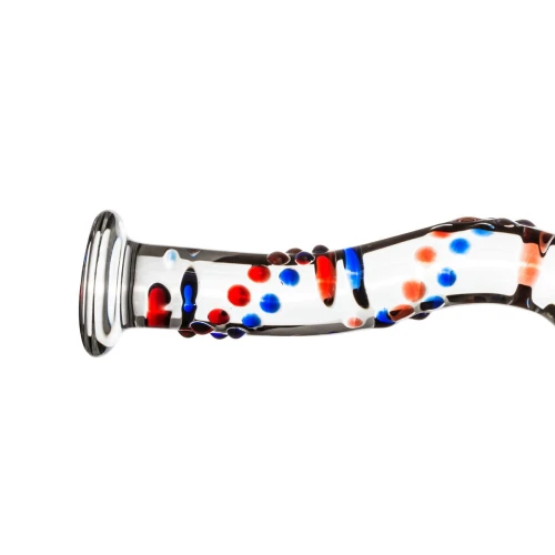 Gildo Glass Dildo No. 3 — Скляний ділдо з вигинами і малюнком для стимуляції точки G