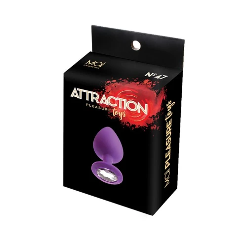 MAI Attraction Toys №47 Purple — Анальная пробка с камнем
