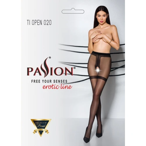 Passion TIOPEN 020 black 3/4 (20 den) - Колготки с открытым доступом