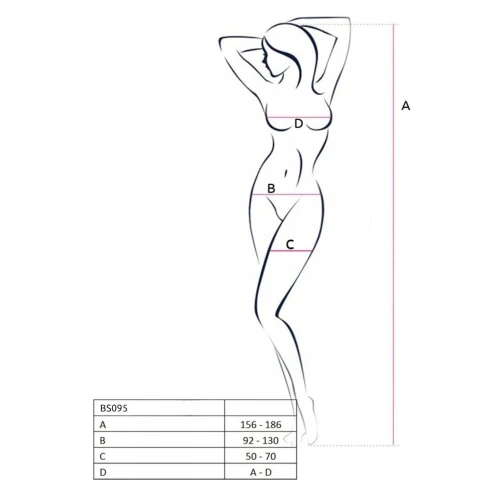 Passion BS095 white - Бодістокінг