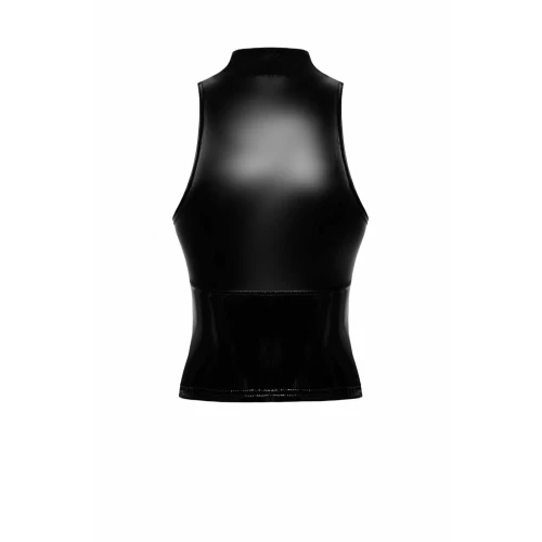 Топ Noir Handmade F324 Glam wetlook top with vinyl corset - XL