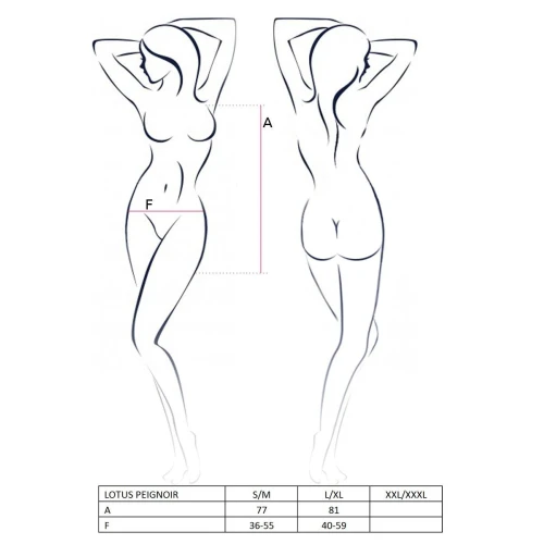 LOTUS PEIGNOIR cream XXL/XXXL - Сексуальный пеньюар