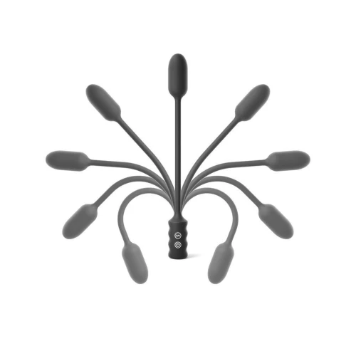 На фото изображено черное виброяйцо для анальных и вагинальных игр Dorcel Deep Explorer унисекс на белом фоне.