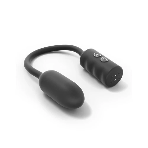 На фото изображено черное виброяйцо для анальных и вагинальных игр Dorcel Deep Explorer унисекс на белом фоне.