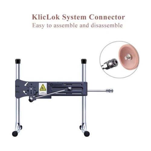 На фото зображено чорну  секс-машину Hismith  для жінок на білому тлі.