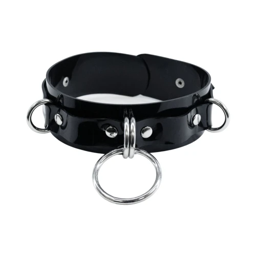 Feral Feelings D-Rings - Чорний нашийник для фіксації