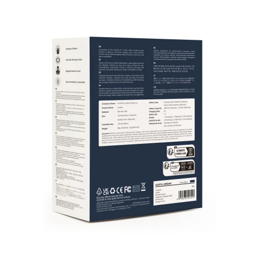 На фото изображена синяя анальная пробка G Svakom Jordan унисекс на светлом фоне