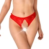 Art of Sex Mia - XS-M - Красные кружевные трусики с открытым доступом