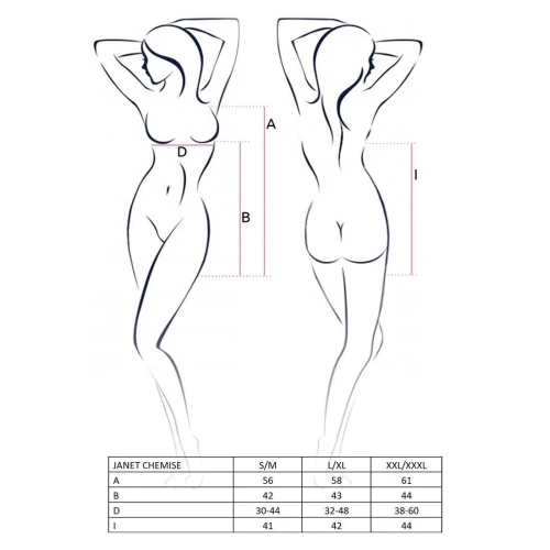 JANET CHEMISE white S/M - Прозрачная эротическая сорочка