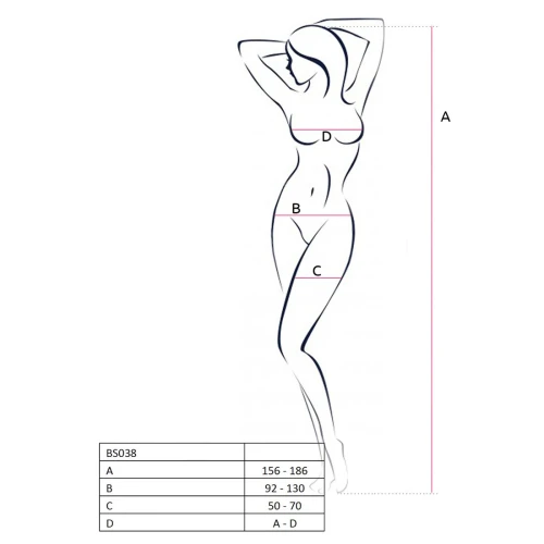 Бодистокинг Passion BS038 white, комбинезон, имитация чулок и пояса