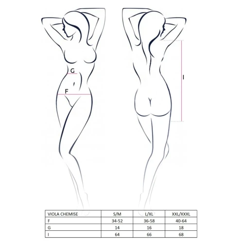 VIOLA CHEMISE black S/M - Сорочка-пеньюар со шнуровкой