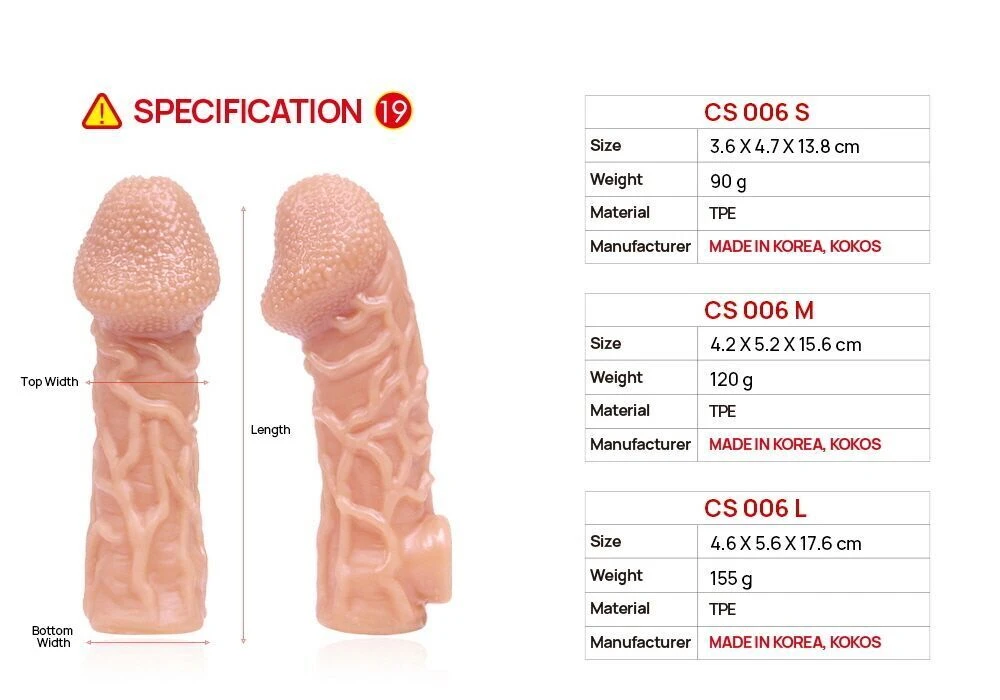 Насадка на член Kokos Cock Sleeve CS 006 L (мятая упаквка!!!)