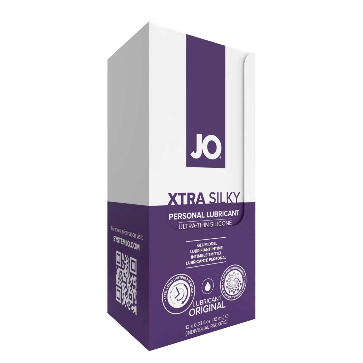 Набор лубрикантов Foil Display Box – JO Xtra Silky Silicone – 12 x 10ml
