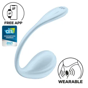 Satisfyer Smooth Petal Light Blue - Смарт виброяйцо