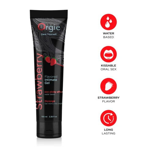 Лубрикант на водной основе Orgie Lube Tube Strawberry, 100 мл, со вкусом и ароматом клубники