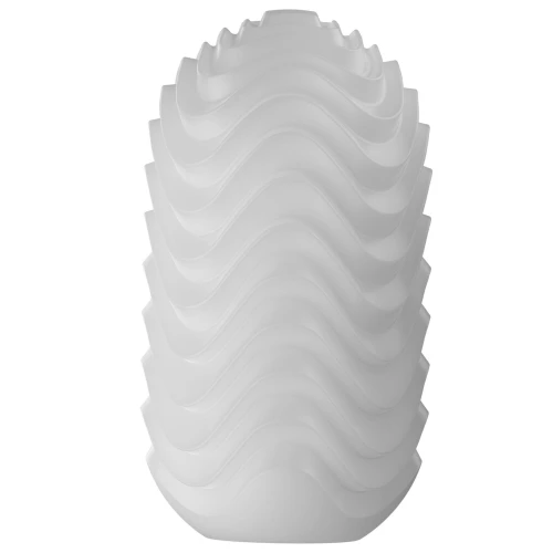 На цьому фото зображено білий яйце-мастурбатор Svakom Hedy X-Speed ​​для чоловіків на світлому фоні.