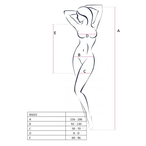 Passion BS025 white - Бодистокинг платье-сетка