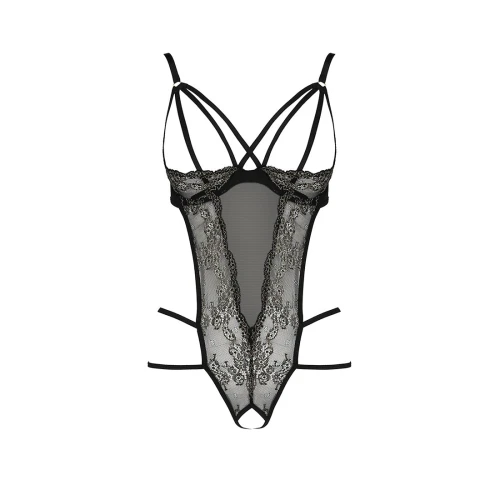 Боди монокини с открытой грудью VALERY BODY black L/XL - Passion Exclusive