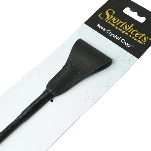 Sportsheets Crystal Crop Rose - Шлепалка для БДСМ с розовыми кристаллами