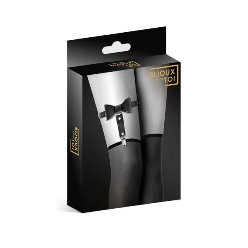 Bijoux Pour Toi - WITH BOW Black - Гартер на ногу с бантом