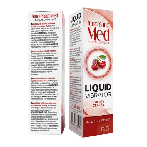 Amoreane Med Liquid Vibrator Cherry (30 мл) - Лубрикант с эффектом вибрации 