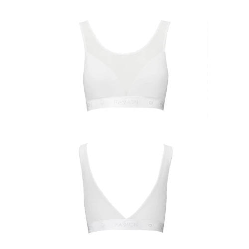 Passion PS002 TOP (M) - Топ з прозорою вставкою (Білий)