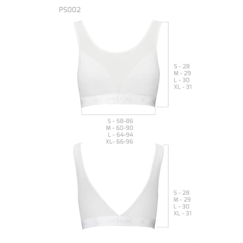 Passion PS002 TOP (M) - Топ з прозорою вставкою (Білий)