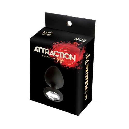 Анальная пробка с кристаллом MAI Attraction Toys №48 Black (мятая упаковка)