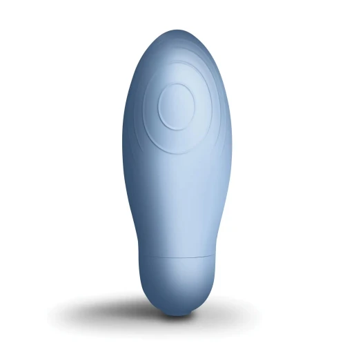 На фото изображен голубой компактный вибратор для пар и соло SugarBoo Blue Bae на белом фоне.