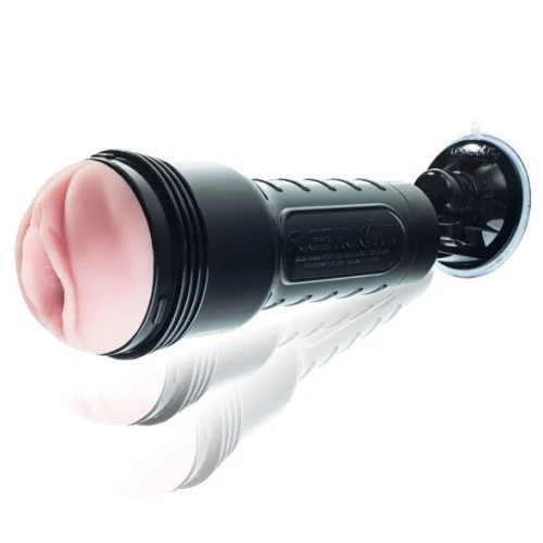 На фото изображено черное крепление для душа Fleshlight Shower Mount для мужчин на светлом фоне