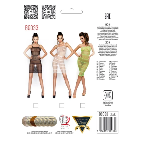 Passion BS033 white - Прозрачный бодистокинг на бретелях