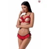 CHERRY SET OpenBra red S/M - Набор белья с открытым лифом
