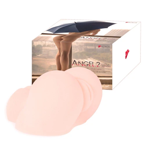 На фото зображено бежевий мастурбатор-вагіна Kokos Angel 2 для чоловіків на білому тлі.