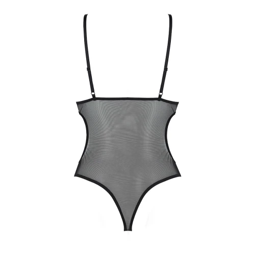 Passion Christa Body black L/XL - Боді з ажурним ліфом