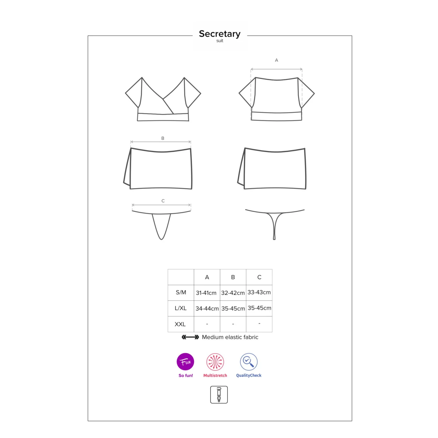 Obsessive Secretary (S/M) - Черный ролевой костюм "Секретарша"