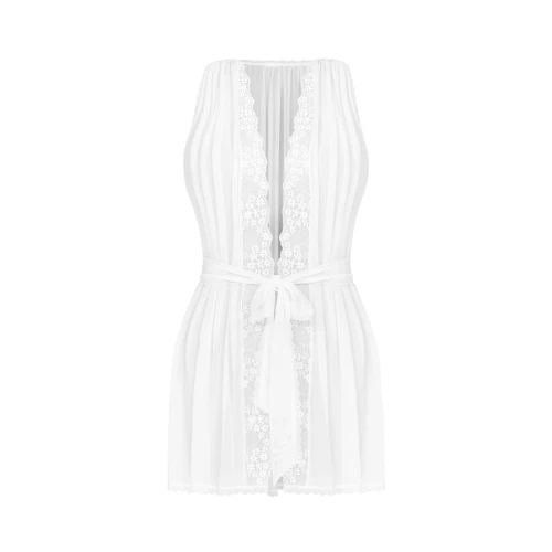 Obsessive Heavenlly peignoir M/L - Полупрозрачный белый пеньюар