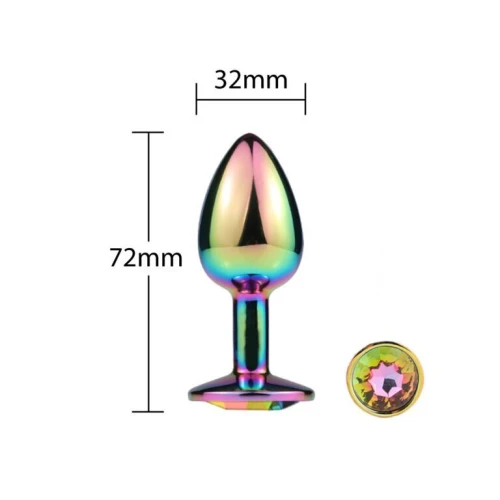 Металлическая анальная пробка MAI Attraction Toys №72 RAINBOW (мятая упаковка)