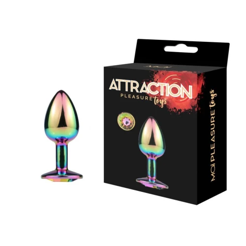 Металлическая анальная пробка MAI Attraction Toys №72 RAINBOW (мятая упаковка)