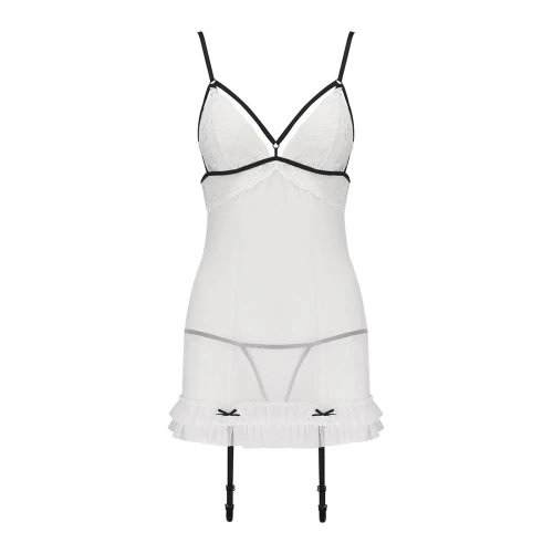 ORIHIME CHEMISE white S/M - Приталенная сорочка с пажами