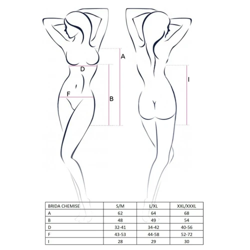 BRIDA CHEMISE red L/XL - Приталенная сорочка с чашечками