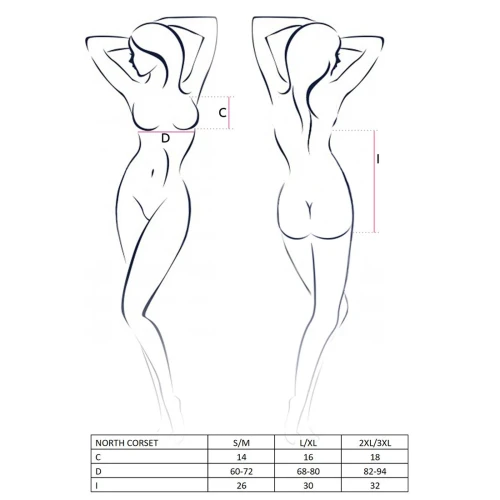 NORTH CORSET black XXL/XXXL - Эротический корсет с открытой грудью