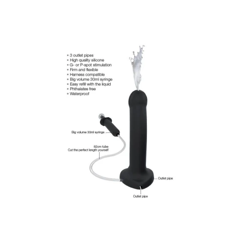 Кончающий фаллоимитатор Strap-On-Me Dildo Cum Black (мятая упаковка)