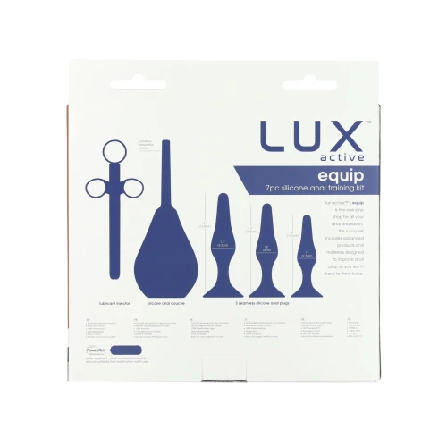 На фото изображена часть набора анальных игрушек Lux Active - Silicone Anal Training Kit унисекс на белом фоне