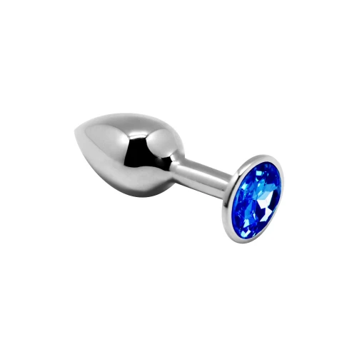 Alive Mini Metal Butt Plug Blue S - Анальна пробка із кристалом