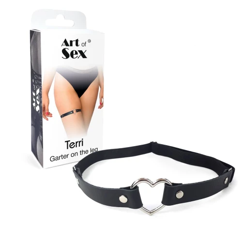 Art of Sex - Terri - Гартер на ногу Сердце из натуральной кожи 