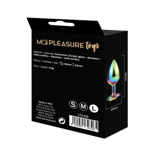 Металлическая анальная пробка MAI Attraction Toys №74 RAINBOW (мятая упаковка)