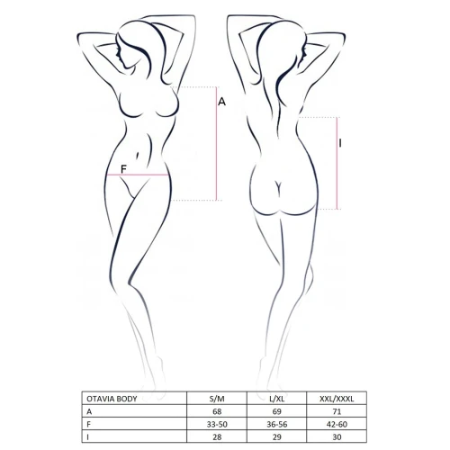 OTAVIA BODY black L/XL - Боді монокіні з глибоким декольте