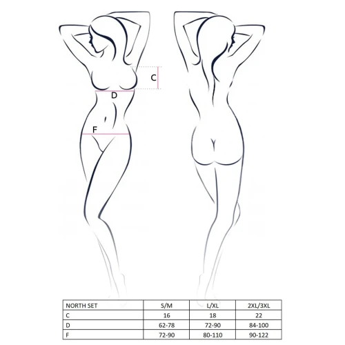 NORTH SET black L/XL - Комплект білизни з елементами під латекс