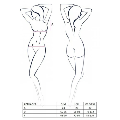 AZALIA SET black XXL/XXXL - Еротичний набір білизни